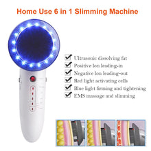 Load image into Gallery viewer, 6 In 1 EMS Infrared Weight Loss Massager Portable Anti-cellulite Fat Burner Ultrasonic Cavitation Body Slimming Machine