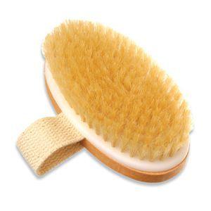 NATURAL BRISTLE DRY BODY BRUSH WITH STRAP